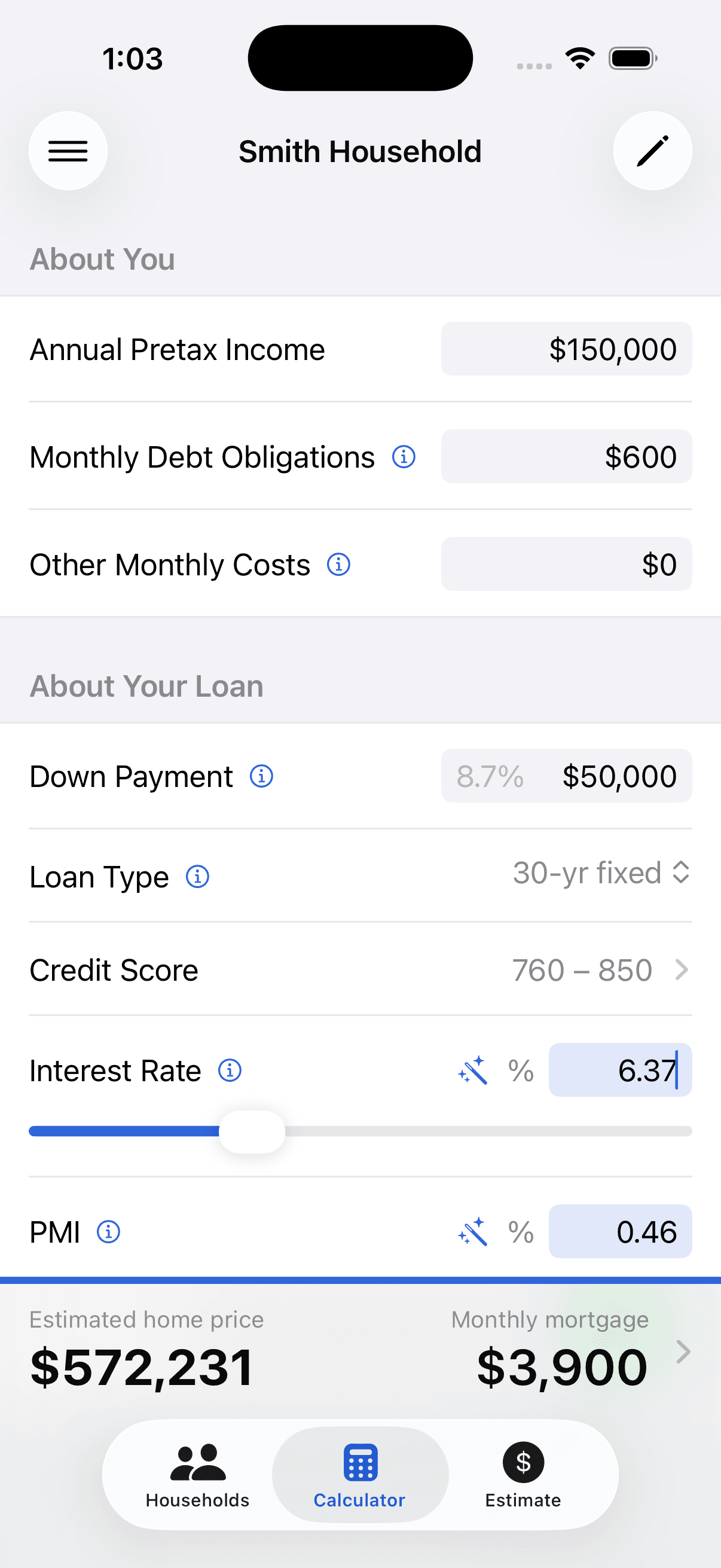 Affordability Calculator screenshot 1